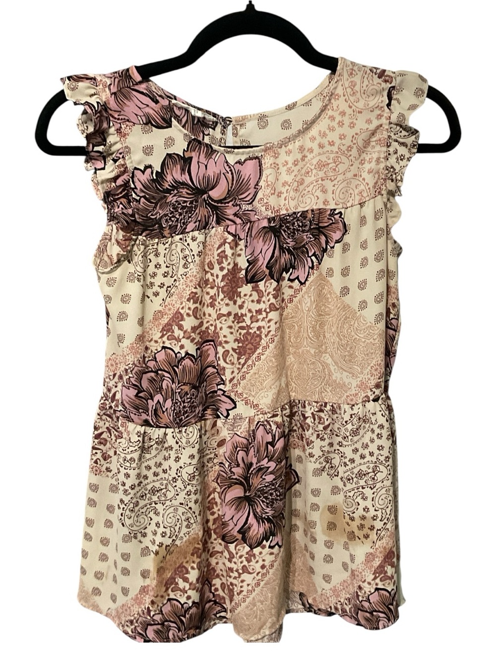 Maurice’s Patchwork Floral Ruffle Sleeve Blouse | XS | Boho Cottagecore - Picture 2 of 5